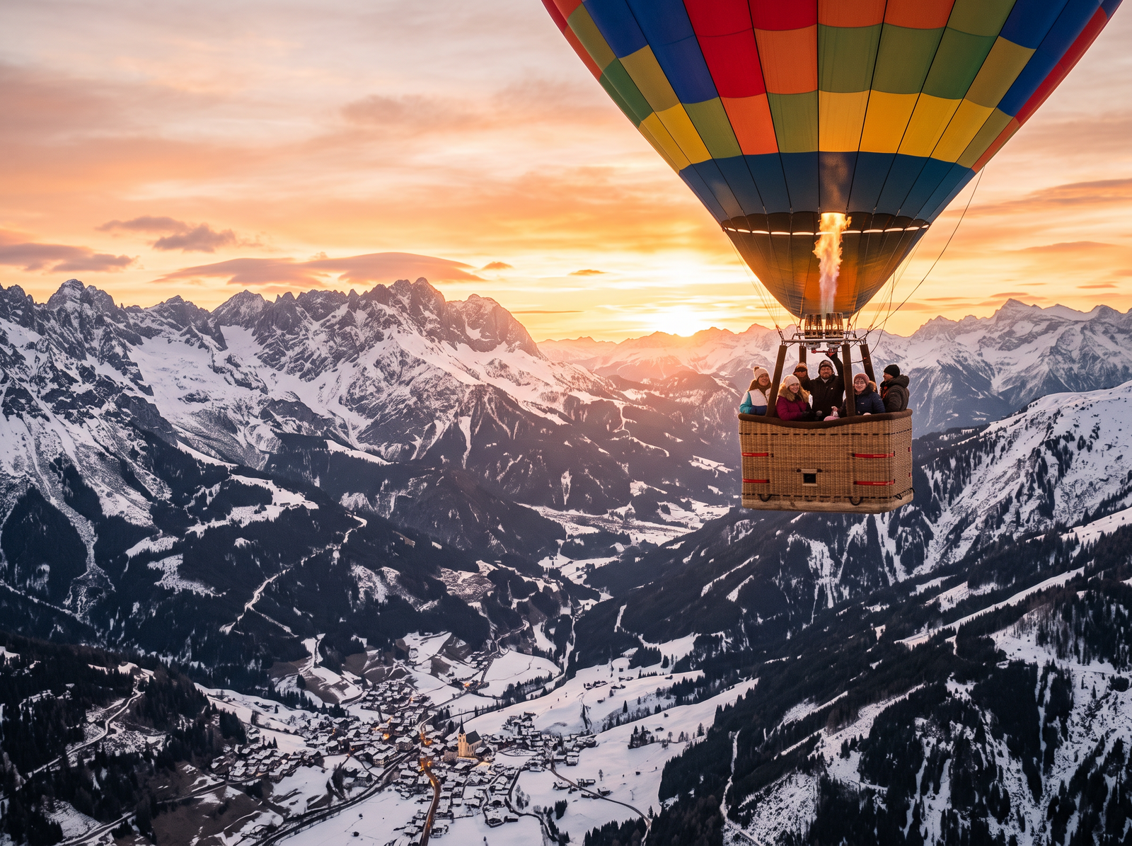 Ballonfahrt über den Alpen in der Region Kufstein