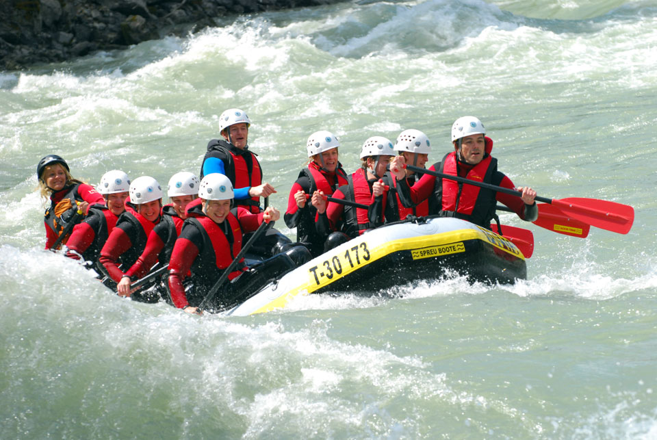 Rafting auf der Tiroler Ache in der Region Kufstein